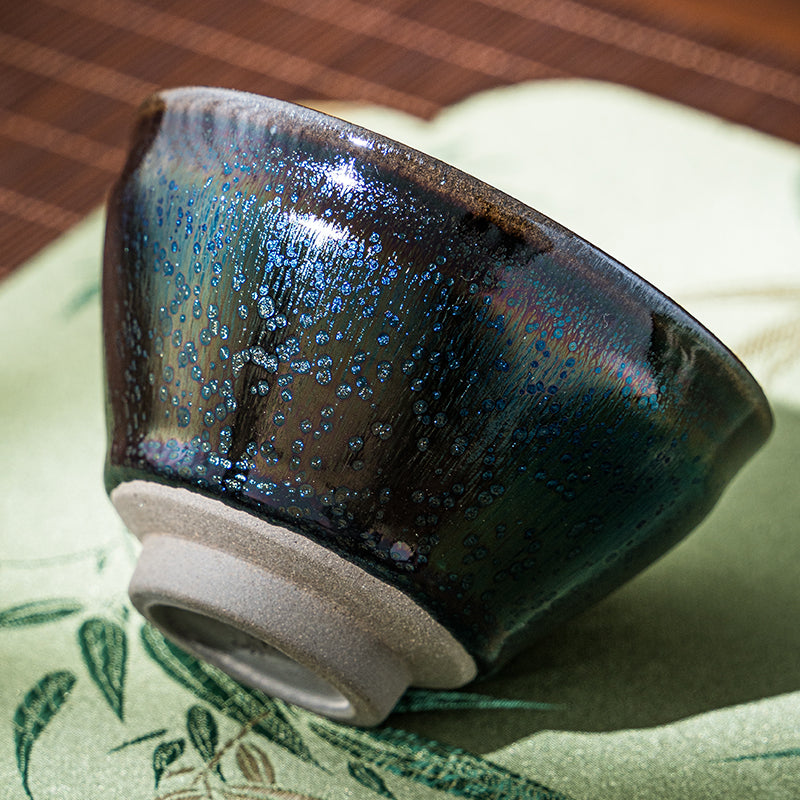 星窯 七彩宝莲花建盞 純手工製作 茶杯 咖啡杯 主人杯