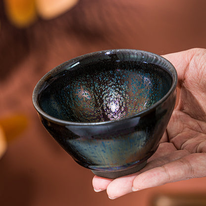 星窯 七彩宝莲花建盞 純手工製作 茶杯 咖啡杯 主人杯