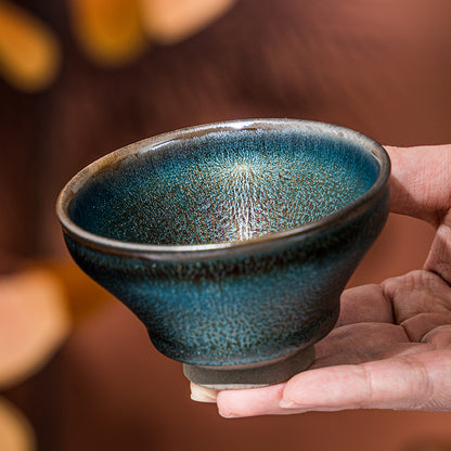 蓝麒麟建盏，茶杯，咖啡杯，手工制作
