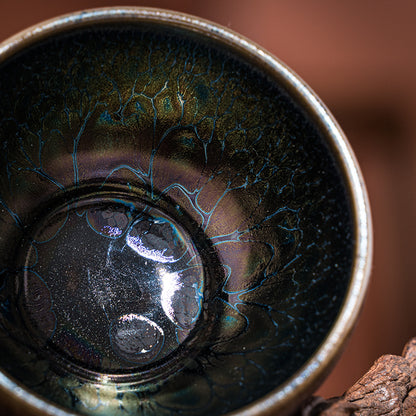 星窯 七彩宝莲花建盞 純手工製作 茶杯 咖啡杯 主人杯