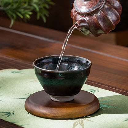 星窯 七彩宝莲花建盞 純手工製作 茶杯 咖啡杯 主人杯