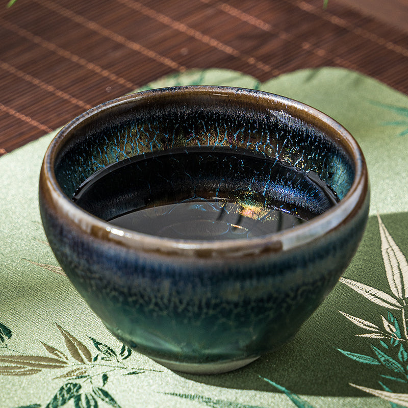 星窯 七彩宝莲花建盞 純手工製作 茶杯 咖啡杯 主人杯